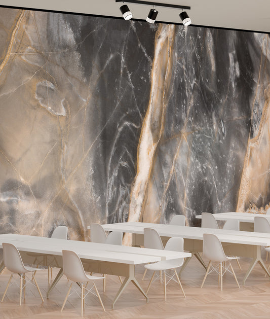 Mármol Negro y Café Abstracto