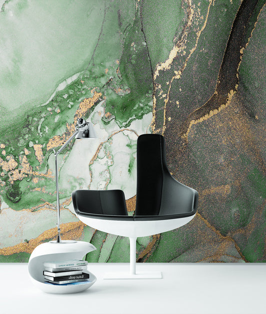 Mármol Liquido Abstracto Verde