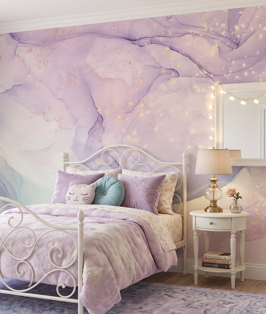 Soft Lilac Marbled Ink