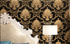 Tapiz Con Textura Damasco Oro Semi Metálico