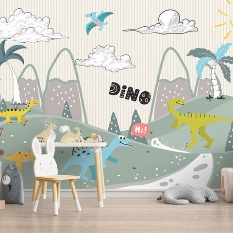 Europrint Ilustración Dinosaurios y Montañas