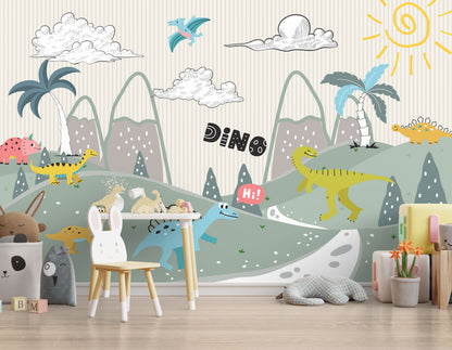 Europrint Ilustración Dinosaurios y Montañas