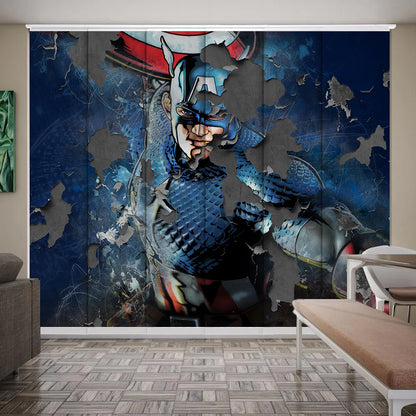 Panel Corredizo Estilo Japonés Vintage Captain America