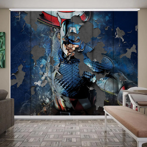 Panel Corredizo Estilo Japonés Vintage Captain America