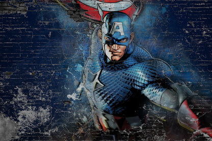 Captain America Rustic Vintage Wall