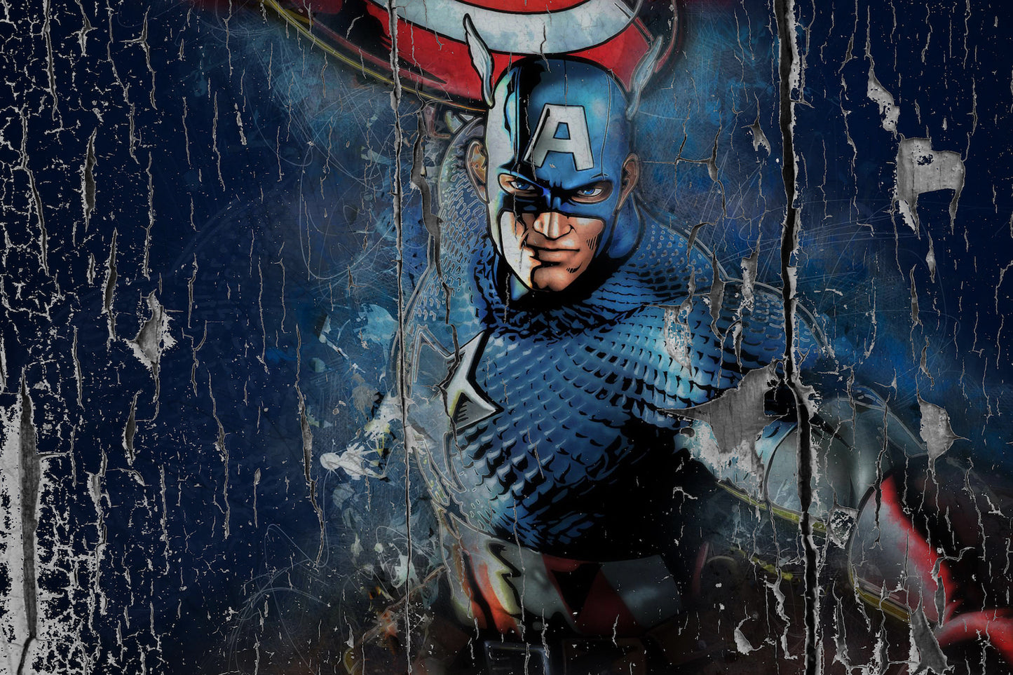 Captain America Rustic Vintage Wall