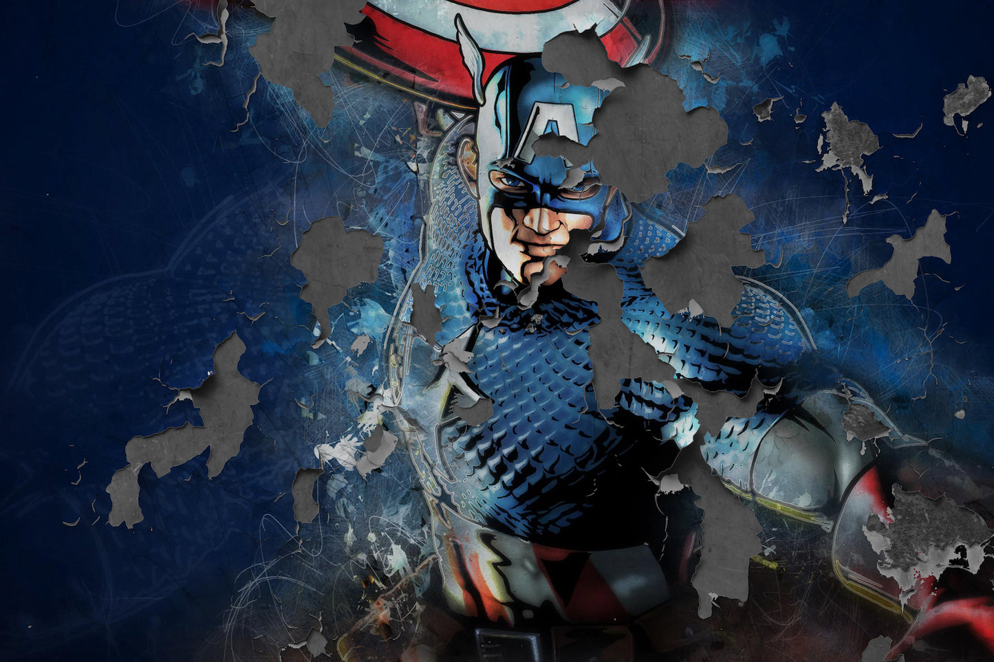 Captain America Rustic Vintage Wall