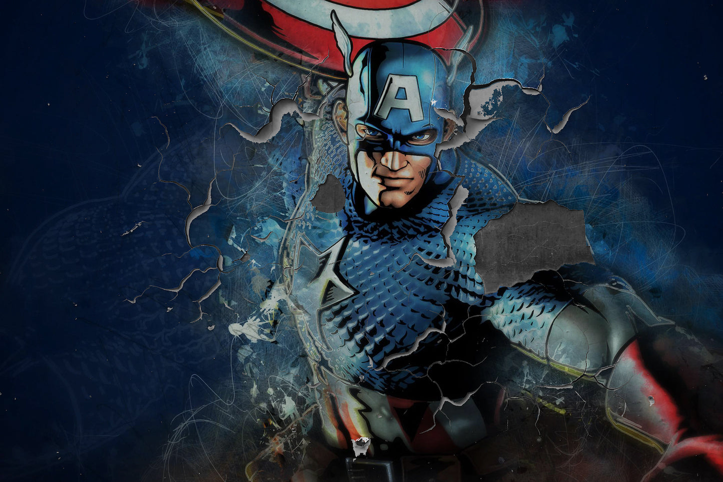 Captain America Rustic Vintage Wall