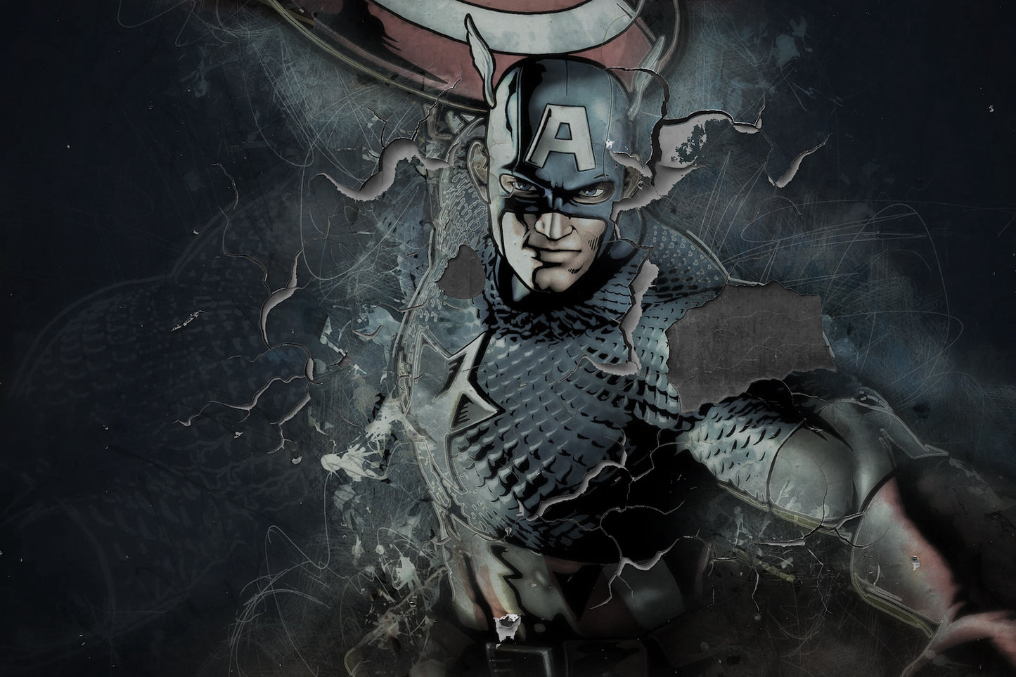 Captain America Rustic Vintage Wall