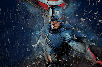 Captain America Rustic Vintage Wall